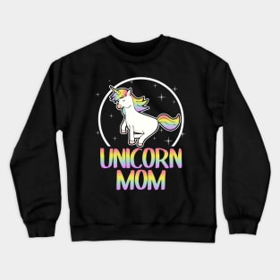 Unicorn Mom Sweet Retro Colorful Gift Party Rainbow Crewneck Sweatshirt